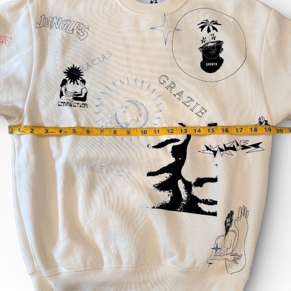 Jungles Jungles Graphic Test Print Crewneck Sweatshirt‎ Cream Medium Streetwear - Picture 7 of 8